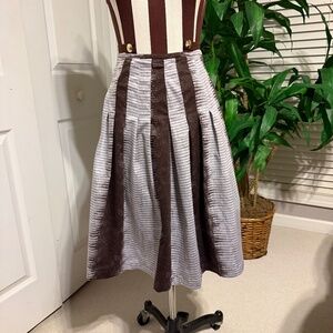 SAMANTHA SUNG Zelda Midi Skirt Hermes Snake Motif Charcoal Cotton Stretch 2 NWT